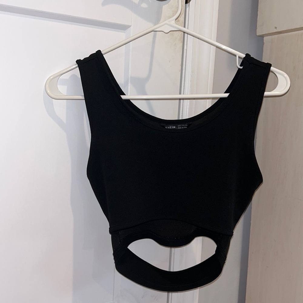 SHEIN Black Cut Out Top